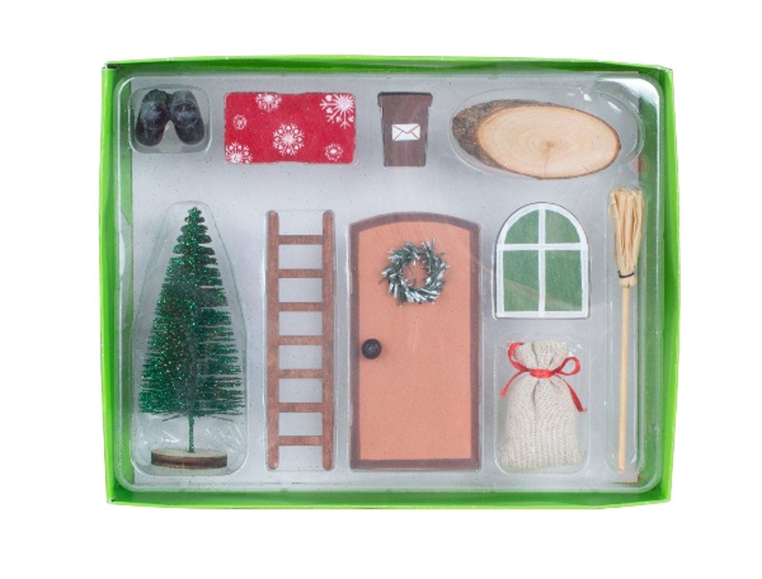 LB H&F Lilienburg Wichtel Wichteltür Wichtelset Weihnachtsdeko Wichtel Elfen Tür Zubehör SET (Kinder Weihnachtswichtel Zubehör Komplettset Weihnachtsdeko miniatur Feen Wichtel Baumwichtel Feentür DIY basteln Geschenk Advent, Kinder Weihnachtswichtel Zubehör Komplettset Weihnachtsdeko), Nissedor Weihnachtswichtel Zwergentür Elfentür von LB H&F Lilienburg