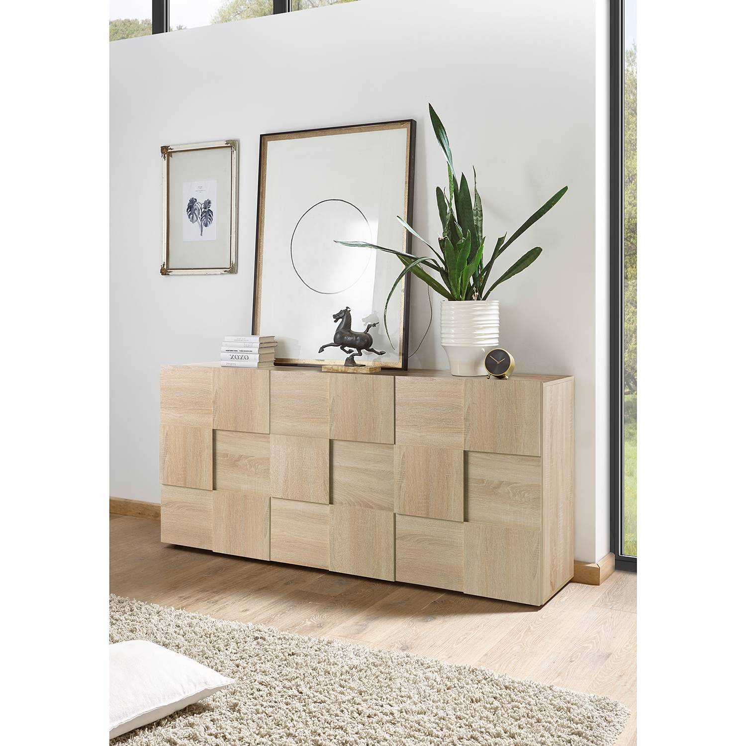 LC Spa Sideboard Dama I Eiche Sonoma Dekor Spanplatte 181x84x42 cm (BxHxT) Modern 3-türig von LC Spa