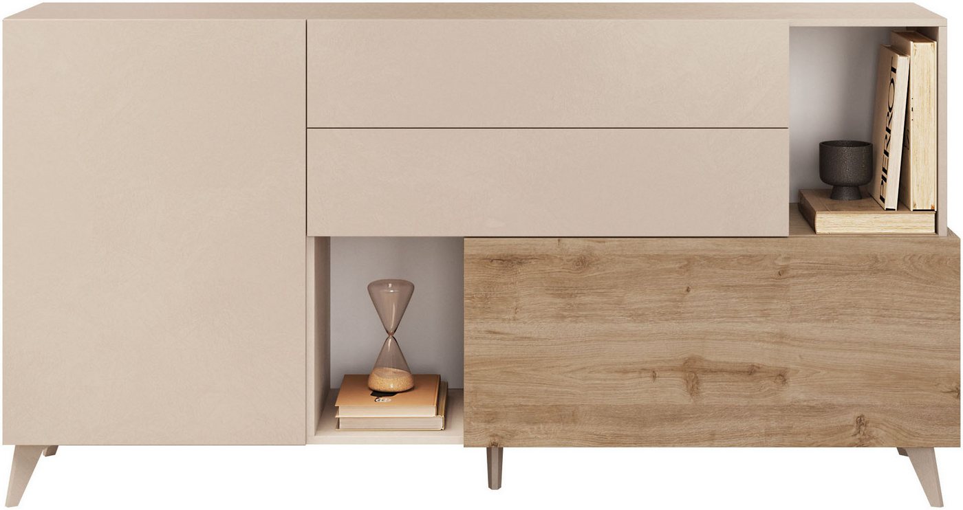 INOSIGN Sideboard Monaco Breite 181 cm, Anrichte mit 1 Tür, 1 Klappe u. 2 Schubkästen, Kommode, Soft/Self Closing von INOSIGN