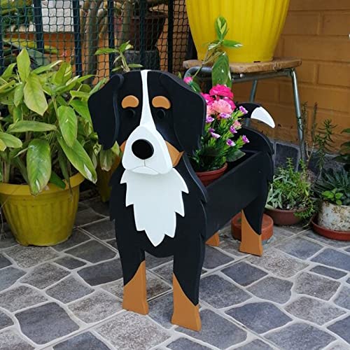 LDFHOIN Cartoon Bulldogge Hunde Pflanzgefäß, Niedlicher Hunde Blumentopf, Kreative Haustier Hunde Blumentopf Innen und Außenbereich, Gartendekorationen, 34 x 24 cm von LDFHOIN