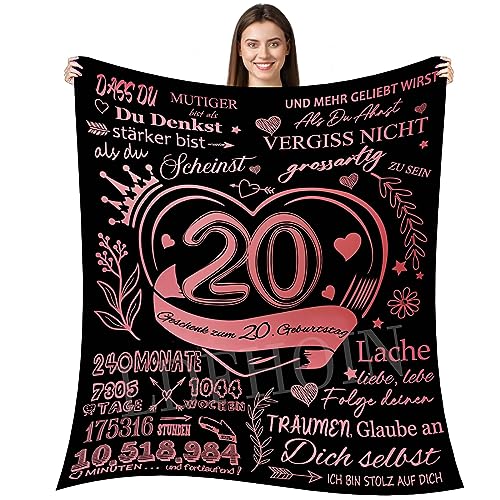 LDFHOIN Kuscheldecke Geschenke 20. Geburtstag Für Tochter, An Meine Tochter Decke, Personalisierte Flauschige Decke Flanell Brief Decke Deutsch Geschenke Für Geburtstag 150x200cm von LDFHOIN