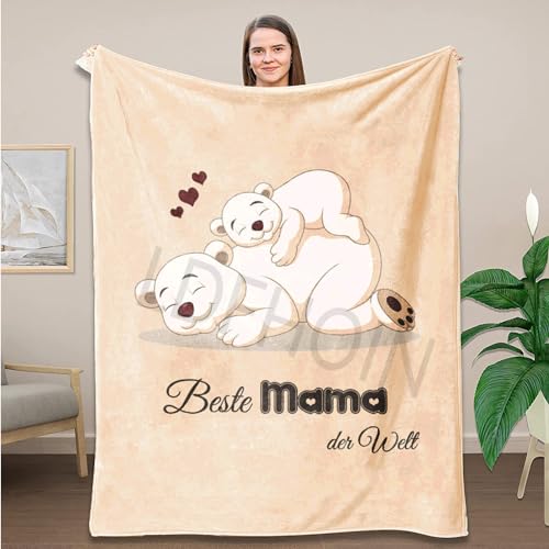 Lustige Faultier Decke Geschenk für Mama, Kuscheldecke Flauschig An Meine Mama, Super Weich Warme Personalisierte Deutsch Decke Beste Geburtstag, Weihnachten Geschenke Wohndecke von LDFHOIN