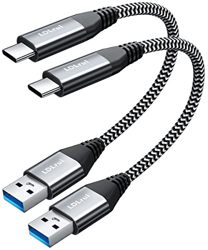 LDLrui USB C Kabel 10Gbit/s Datenkabel (30cm/0.3M 2Stück), USB 3.2 Gen 2 auf Typ C Ladekabel, 3.1A Typ C Schnelllade Datenkabel für Galaxy S20 S10 S9 Note 10, Portable SSD, Android Auto und mehr von LDLrui