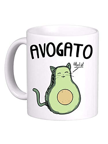 Tasse MUG Avocado Obst Katze - lustiges Geschenk 10022 von LE HERISSON