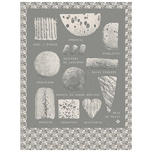 Le Jacquard Français 28158 Geschirrtuch Fromages Cendre 80X60 cm Baumwolle von LE JACQUARD FRANÇAIS