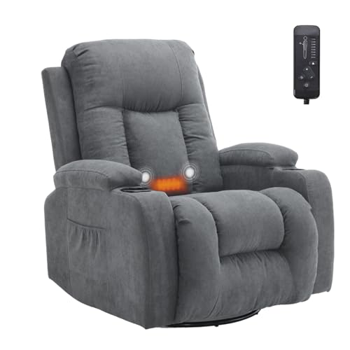 LEADZM Fernsehsessel Relaxsessel mit 360°-Drehung Elektrisch Massagesessel mit Liegefunktion Massage Heizung 2 Seitentaschen Getränkehalter, Liegen TV Sessel LEADZM Fernsehsessel Relaxsessel mit 360°-Drehung Elektrisch Massagesessel mit Liegefunktion Massage Heizung 2 Seitentaschen Getränkehalter, Liegen TV Sessel von LEADZM