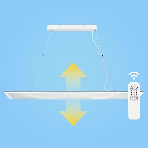 LECOM LED Panel 120x20 32W Deckenleuchte Licttemperaturauswahl CCT mit Befestigung DIMMBAR kein Flimmern CRI:>90 mit Fernbedienung Aufbauleuchten UGR<19 von LECOM