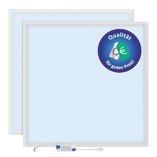 LECOM LED Panel Deckenleuchte Rasterdecke Einbauleuchte 62x62 cm 3000/4000/6000K (Kaltweiß (6000K) ohne Aufbaurahmen) von LECOM