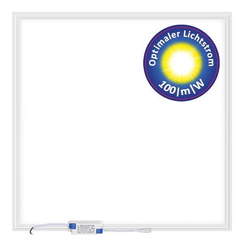 LECOM LED Panel Deckenleuchte Rasterdecke Einbauleuchte Deckenlampe 62x62 4000/6000K 4000 lm 100 lm/W kein Flimmern (Neutralweiß (4000K) ohne Aufbaurahmen) von LECOM