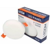 2 Stück ledom Rahmenloses led Panel Beleuchtung Einbauleuchte Spot 8W, 90mm Durchmesser 800lm, 2700K Warmweiß Deckenleuchte Rund von LED LINE