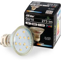 10x GU10 3W led Leuchtmittel Warmweiß 2700K 273 Lumen Spot Strahler Einbauleuchte Energiesparlampe Glühlampe - Led Line von LED LINE