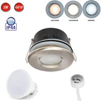 Led Line - IP44 Deckenleuchte Einbaurahmen Wasserdicht Einbaustrahler Lampe Spot Einbau Leuchte Rund Satin aus Aluminium mit Fassung GU10 5W von LED LINE