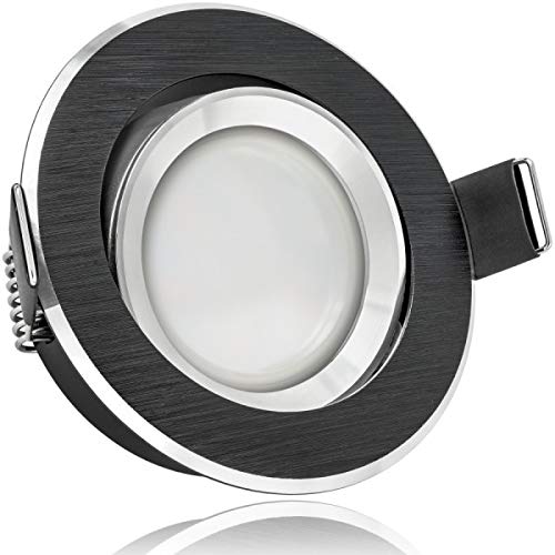 LED Einbaustrahler Set Bicolor (chrom/schwarz) 5W DIMMBAR LED GU10 Deckenstrahler - Spots - Deckenspots - Deckspot von LEDANDO