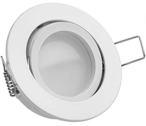 LED Einbaustrahler Set Weiß mit LED GU10 Markenstrahler von LEDANDO - 5W DIMMBAR - warmweiss - 110° Abstrahlwinkel - schwenkbar - 35W Ersatz - A+ - LED Spot 5 Watt - Einbauleuchte LED rund von LEDANDO