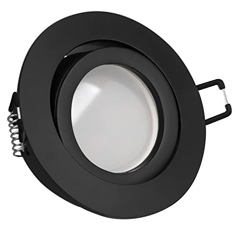 LEDANDO LED Einbaustrahler Set schwarz matt - 5W SMD LED GU10 371lm Deckenstrahler - Spots - Deckenspots - Deckspot von LEDANDO