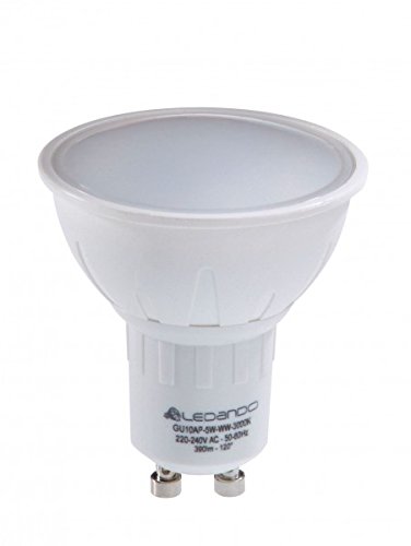 LEDANDO LED GU10 Strahler - 5Watt SMD Leuchtmittel (35W Ersatz) LED Lampe GU10 - Energieeffizienzklasse A+ - 390lm - warmweiß - 120° Abstrahlwinkel [5W LED Spot - LED Leuchtmittel - LED Lampen GU10 ] von LEDANDO
