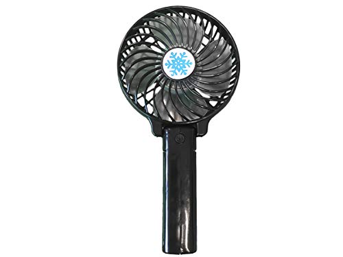 LEDLUX Mini-Ventilator, wiederaufladbar, USB, zusammenklappbarer Griff, 3 Geschwindigkeiten, gemischte Farben, Durchmesser 10 cm von LEDLUX