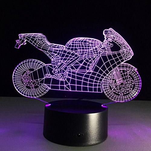 LEDMOMO 3D Lampe Nachtlicht Stimmungslicht Tischlampen Motorrad von LEDMOMO