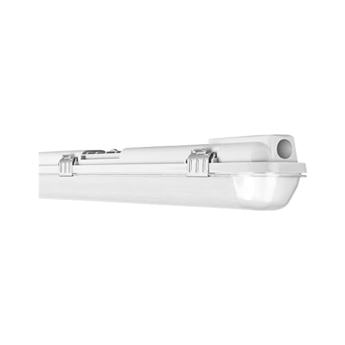 LEDVANCE Feuchtraumleuchte Gehäuse für 1xT8-LED-Lampen | aus robustem Plycarbonat (PC) grau, 60cm, geignet für SubstiTUBE EM/UN und SubstiTUBE Connected | DAMP PROOF HOUSING 60 1x Lamp IP65 von Ledvance