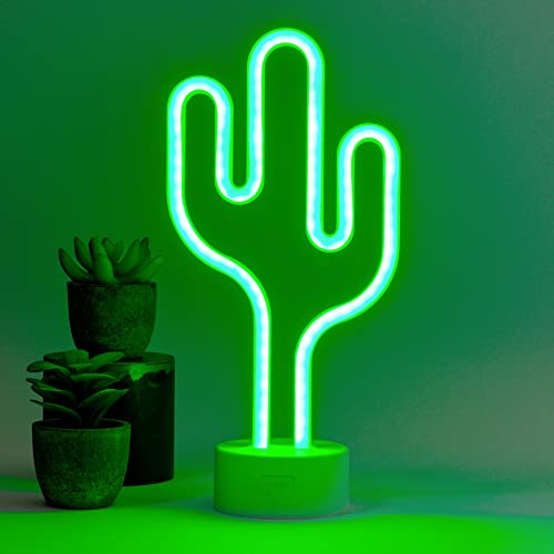 Legami - Led Neon-Effekt-Lampe, It's a Sign, H 23 cm, Kaktus-Motiv, Duale Stromversorgung, USB-Kabel (Im Lieferumfang Enthalten) Oder Batterien (Nicht Im Lieferumfang Enthalten), Tischlampe von LEGAMI