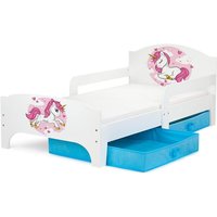 Holz Kinderbett - smart - 140x70 Funktionsbett Einzelbett Mit Matratze, Thema: Lovely Unicorn von LEOMARK