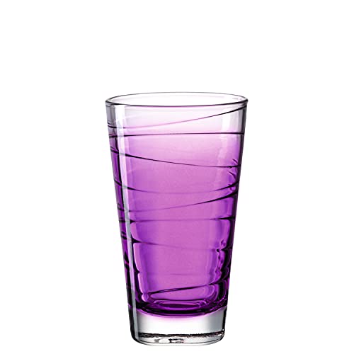 Leonardo Vario Struttura Trink-Glas, 1 Stück, spülmaschinenfestes Longdrink-Glas, bunter Trink-Becher aus Glas, Saft-Glas, lila, 280 ml, 026837 von LEONARDO HOME
