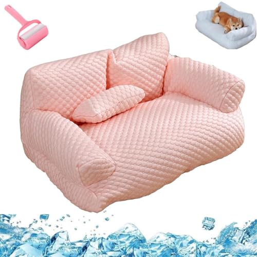 LETROBBV Ice Silk Cooling Pet Bed Breathable Washable Dog Sofa Bed,Removable Dog Cooling Bed,Summer Sleeping Cool Bed for Small for Small,Medium,Large Dogs & Cats von LETROBBV