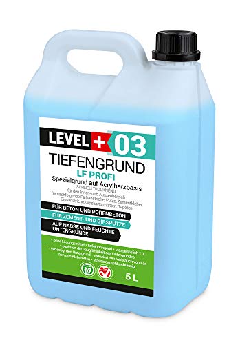 LEVEL PLUS 03 Tiefengrund LF Profi 5L, Grundierung für saugende Untergründe, Tiefgrund Konzentrat 1:1, Haftgrund unter Flüssigfolie Klebstoffe Zementmörtel LEVEL PLUS 03 Tiefengrund LF Profi 5L, Grundierung für saugende Untergründe, Tiefgrund Konzentrat 1:1, Haftgrund unter Flüssigfolie Klebstoffe Zementmörtel von LEVEL PLUS