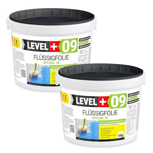 LEVEL PLUS Flüssigfolie Spezial 1K, Balkonabdichtung, 8 kg Terrasse, Bad, Dusche, Keller, Dichtmasse, Abdichtung, RM09 LEVEL PLUS Flüssigfolie Spezial 1K, Balkonabdichtung, 8 kg Terrasse, Bad, Dusche, Keller, Dichtmasse, Abdichtung, RM09 von LEVEL PLUS