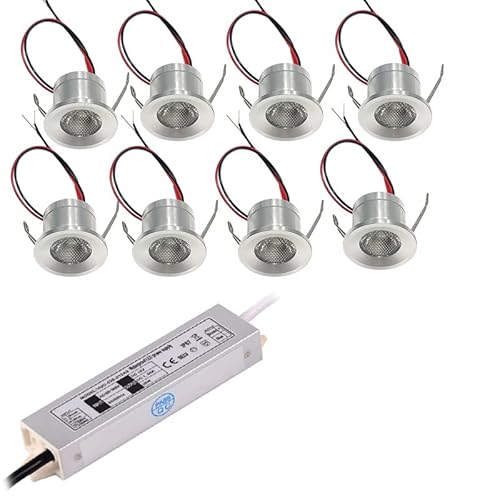 LGJEGD 1W Deckenstrahler, 12V DC Mini-Einbaustrahler for Displays Dimmbar 25mm IP65 Blendschutz kleine Röhrenleuchte (Color : Neutral White 4000k, Size : DC12V) von LGJEGD