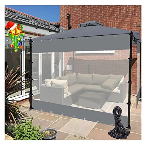 LGJEGD Outdoor vorhänge Windschutz terrasse mit Ösen und Bungee-Bällen, 0,5 mm Dicke Pergola-Abdeckungen, for Schuppen und Außenlager (Color : Clear, Size : 7.87x13.12'/2.4x4m) von LGJEGD