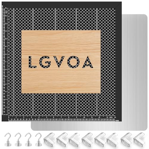 LGVOA Laser Honeycomb Wabentisch, 400x400x22mm(15.74"*15.74"*0.86") Arbeitstisch für Laser Cutter, CO2 Gravierer, Laserschutzmatte für Lasergravierer, Wabenplatte mit Aluminiumplatte von LGVOA