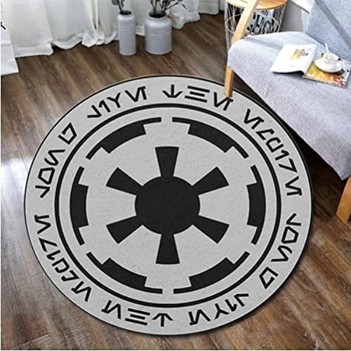 LHGBGBLN Raumschiff-Wars-Teppich – Jedi-Krieger-Teppich – runder Lichtschwert-Teppich – Kurzflor-Dekor-Bodenmatte 80cm von LHGBGBLN
