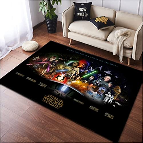 LHGBGBLN Starship Wars-Teppich - Jedi-Krieger-Teppiche - Lichtschwert Teppich - Kurzflor-Dekor-Bodenmatte 80x120cm von LHGBGBLN