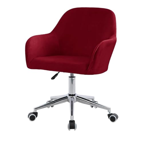 Set aus 1/2/4/6 Samt Bürostuhl Schonbezügen mit Armlehnen, Drehstuhlbezug mit Gebogener Rückenlehne, Moderner Büro Computerstuhlschutz für Zuhause Küche und Wohnzimmer ( Color : Wine Red , Size : 2PCS von LHTCCSHL