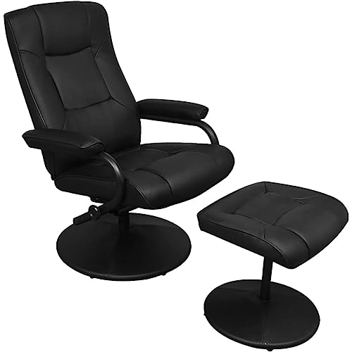 LIANGDONFC Sofa Stuhl Boss Chair、Sofa StuhlTV-Sessel mit Fußhocker Schwarz KunstlederDie meisten der geschäftlichen Familie Gelegenheiten der Ruhe braucht von LIANGDONFC