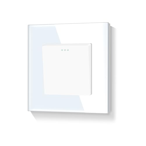 LIAONFOY 1 Fach 1 Weg Lichtschalter Glas panel Taste Schalter Ein Aus Schalter Wandschalter Unterputz Kipplichtschalter Weiß 86mm von LIAONFOY