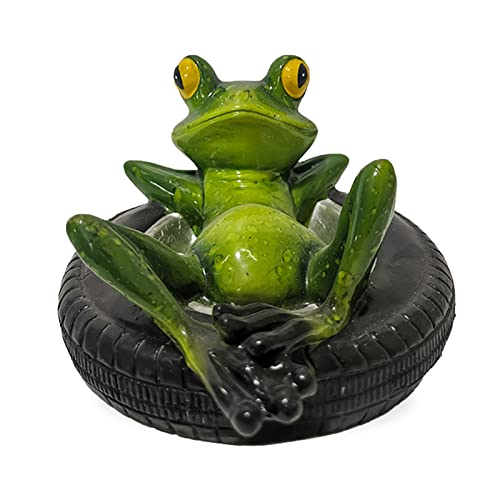 LIBOOI Schwimmende Froschstatue aus Kunstharz, Frosch-Gartenstatue, Wasserschwimmender Teichdekoration, Frosch-Skulptur für den Außenbereich, Garten, Teich, Hof von LIBOOI