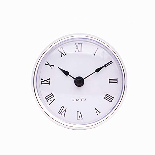 LICHENGTAI 3-1/8 Zoll (80 mm) Uhrwerk, Quarz-Uhr Römische Ziffer Quarzuhr Einfügen Einbau-Uhr DIY Quartz Uhrwerk Zubehör Europäischer Stil Clock mit Silber Trim von LICHENGTAI