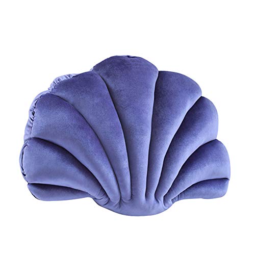 Muschel-förmiges Kissen, Zierkissen Dekorative Muschelschale Kopfkissen Scallop Shells Kuschelkissen Baumwolle Sofakissen Dekokissen Plüschtier Meerestier Kissen für Bett Sofa Stuhl Auto, Lila von LICHENGTAI