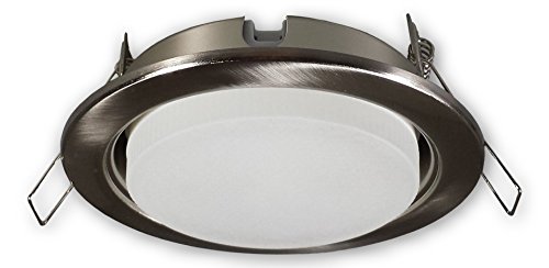 Dimmbarer LED Einbaustrahler GX53 230 V alu gebürstet (Edelstahl Optik) - Einbauleuchte Spot Strahler inkl. 7 W GX53 LED Leuchtmittel neutralweiss - Deckeneinbaustrahler Deckeneinbauspot Einbauspot von LICHT DISCOUNT