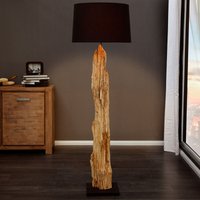 Licht-erlebnisse - Stehlampe E27 175 cm Schwarz Natur Holz Modern Stehleuchte - Natur, Schwarz von LICHT-ERLEBNISSE