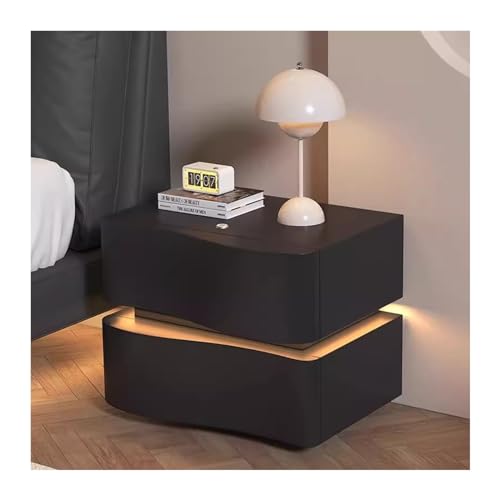LICONG-2020 Seitenschrank Intelligenter Nachttisch, minimalistischer Schlafzimmer-Nachttisch, Kleiner Aufbewahrungsschrank aus Massivholz Eckschrank (Color : A) von LICONG-2020