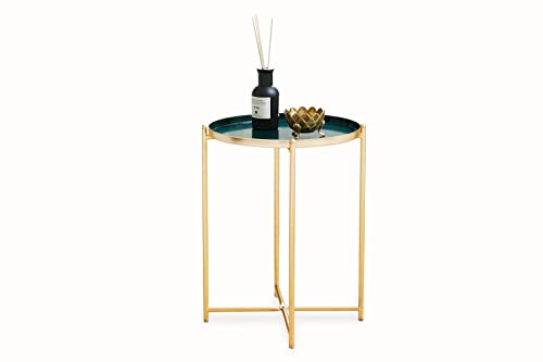 LIFA LIVING Runder Couchtisch aus Metall in Gold und Grün, Vintage Beistelltisch stabil, Kaffeetisch im modernem Design, 37.5 x 37.5 x 47.5 cm LIFA LIVING Runder Couchtisch aus Metall in Gold und Grün, Vintage Beistelltisch stabil, Kaffeetisch im modernem Design, 37.5 x 37.5 x 47.5 cm von LIFA LIVING