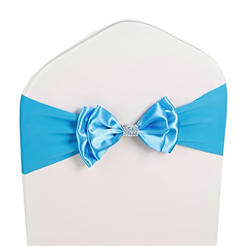 Stuhlschärpen Stuhl Schärpen,Organza Schleife Tüll Stuhl Rücken Blume Schärpe,Hochzeit Stuhl Bogen Für Stuhl Deckt Schärpe Geburtstag Party Hotel Dekoration,Sky Blue,50PCS von LIFEDX