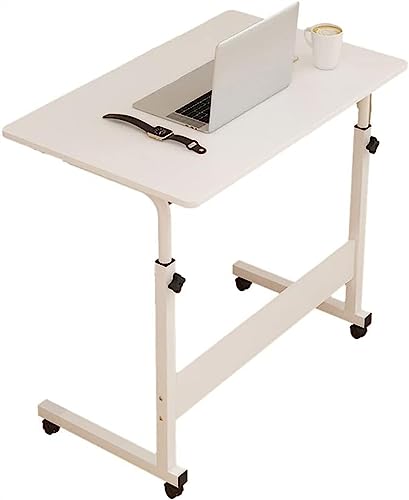 LIFENGFF Höhenverstellbarer mobiler Schreibtischwagen zum Sitzen und Stehen, rollender tragbarer stehender pneumatischer Laptop-Schreibtisch über dem Bett mit Rädern, Büro-Heimcomputer von LIFENGFF