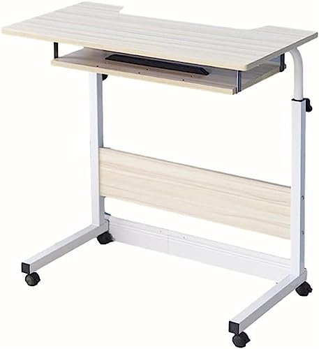 LIFENGFF Mobiler Laptop-Schreibtischwagen mit Beistelltisch, höhenverstellbar, beweglich, kreativer PC, Notebook-Schreibtisch, Räder von LIFENGFF