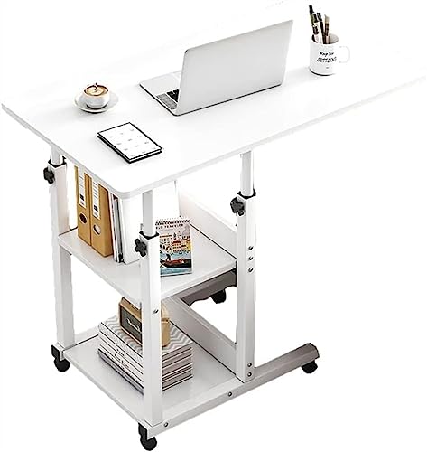 LIFENGFF Überbetttisch mit Stauraum, beweglich, höhenverstellbar, kreativer PC-Notizbuch-Schreibarbeitsplatz, mobiler Laptop-Schreibtisch, zum Sitzen von LIFENGFF