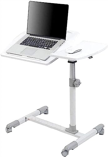 LIFENGFF Verstellbare Schreibtische, tragbarer mobiler Laptop-Schreibtischwagen, höhenverstellbarer Drehständer-Schreibtisch, neigbare Geteilte Platte, verstellbar von LIFENGFF