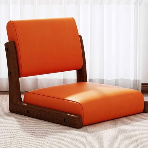 LIJBDDM Tragbarer Bodenstuhl, japanischer Stil, beinloser Tatami-Stuhl mit Rückenstütze, Fenster, faule Rückenlehne, Stuhl, für Wohnzimmer, Schlafzimmer, Balkonstuhl mit Kissen (Farbe: Grasgrün) von LIJBDDM